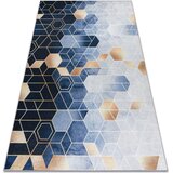 RugsX Preproge ANDRE 1216 pralna preproga kocka, geometrija proti 80x150 cm Modra | Shoptok.si