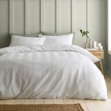 Catherine Lansfield Bijela posteljina za bračni krevet od krepa 200x200 cm Heatset Wave – | shoptok.hr