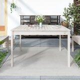 vidaXL Vrtna miza bela 121x82,5x76 cm trdna borovina Cene