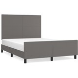 The Living Store Posteljni okvir z vzglavjem siv 140x200 cm umetno usnje - Posteljni Okvir Z Vzglavjem, (21525720) | Shoptok.si