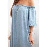 Kesi Włoski Women's dress with short sleeves and frill light denim | shoptok.hr
