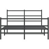 Metalni okvir kreveta s uzglavljem i podnožjem crni 135x190 cm | shoptok.hr