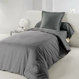 douceur d'intérieur Antracitno siva pamučna posteljina za krevet za jednu osobu 140x200 cm Lina –