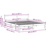  Krevetni okvir s uzheadom smeđi vosak 200x200 cm čvrsto borovo drvo | shoptok.hr