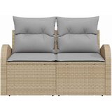  Vrtni kauč s jastukom Bež 124 x 62 x 69cm poliratan | shoptok.hr