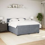 vidaXL Box spring postelja z vzmetnico temno siva 200x200 cm žamet | Shoptok.si