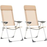 The Living Store Zložljivi stoli za kampiranje 2 kosa kremne barve aluminij - Stol Za Kampiranje, (22101455) u