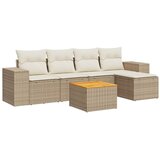 6-dijelni set vrtnih sofa s jastucima bež od poliratana | shoptok.hr