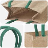  Torbe od jute 5 Prirodna i zelena 26 x 22 x 14 cm 100% Jut Slike