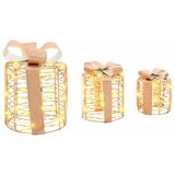 Dekoracija Poklon Kutije 3 pcs Topla bijela 20 x 20 x 20 cm PET | shoptok.hr