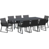  Vrtni set za objed 9 kom. Crna poliratan | shoptok.hr