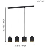 Eglo esteperra visilica/4, e27, d-940, crna/zlatna | shoptok.hr