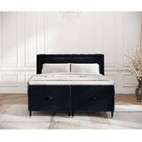 Maison de Rêve Temno modra boxspring postelja s prostorom za shranjevanje 160x200 cm Voyage – | Shoptok.si