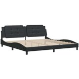  Posteljni okvir z vzglavjem črn 200x200 cm umetno usnje | Shoptok.si