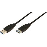 Logilink USB kabel USB 3.2 gen. 1 (USB 3.0) USB-A vtič\, USB-A vtičnica 1.00 m črna, (20429990) | Shoptok.si