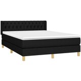  Box spring postelja z vzmetnico črna 140x200 cm blago, (20896583) | Shoptok.si