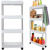  Mobilni kopalniški regal na kolesih 91cm 4 police inox bel | Shoptok.si