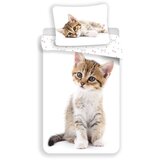 Jerry Fabrics Bela enojna bombažna otroška posteljnina 140x200 cm Kitten – | Shoptok.si
