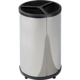 VAR Postaja za zbiranje surovin, prostornina 3 x 30 l, VxØ 720 x 420 mm, nerjavno jeklo, brez strešice | Shoptok.si