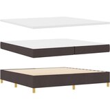 Box Spring Postelja z Blazino Temno Rjava 200x200 cm Tkanina, (22052942) | Shoptok.si