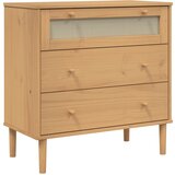  The Living Store Predalnik SENJA videz ratana rjav 80x40x80 cm trdna borovina - Predalnik, (21502400) | Shoptok.si