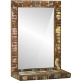  Ogledalo za kopalnico Rjava 50 x 22 x 70 cm Reclaimed Trdo Les, (5000043451) | Shoptok.si