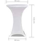 vidaXL Raztegljivo Pregrinjalo za Visoke Barske Mize Ø70 2 Kosa Bele Barve | Shoptok.si