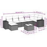  Vrtni set od 8 dijelova s jastucima, crni poliratan | shoptok.hr