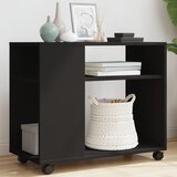 vidaXL Bočni stolić s kotačima crni 70x35x60 cm konstruirano drvo | shoptok.hr