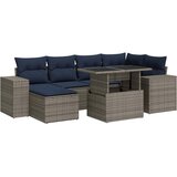  9-dijelni set vrtnih sofa poliratan i bagrem s jastucima sivi | shoptok.hr