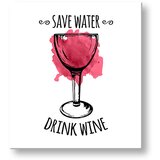  Slike na platnu z besedilom Save water - Drink Wine (moderne) | Shoptok.si