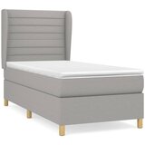  Okvir kreveta s oprugama i madrac svjetlosivi 80x200cm tkanina | shoptok.hr