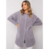 Fashion Hunters Gray alpaca coat with a hood Cene