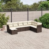 vidaXL 8-dijelni set vrtnih sofa s jastucima smeđi od poliratana | shoptok.hr