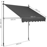 MULTIGARDEN tenda za terasu i balkon sa podešavanjem visine gray multigarden AW-016 grey | ePonuda.com