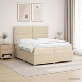  LED okvir za krevet s madracem Krem 200 x 200 cm Tkanina | shoptok.hr