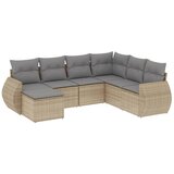  The Living Store Vrtna sedežna garnitura 7-delna z blazinami bež poli ratan - Vrtna Sedežna Garniture, (21455100) | Shoptok.si