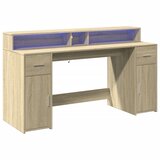 Radni stol s LED svjetlima hrast 160x55x91 cm konstruirano drvo | Eponuda.com