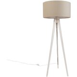 QAZQA Vloerlamp tripod wit met stoffen kap lichtbruin 50cm - Tripod Classic | Shoptok.si