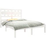  Posteljni okvir bel iz trdnega lesa 120x190 cm 4FT, (20884177) | Shoptok.si