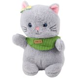  maskota umiljata mačka sivo zelena mašna za šal 22 cm | shoptok.hr