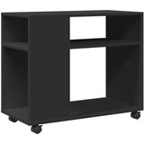 Furnova Stranska mizica s kolesi črna 70x35x60 cm inženirski les, (21915408) | Shoptok.si