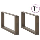  Noge za klub stolić U-oblik 2 kom Prirodni čelik 60 x (30-31) cm Čelik | shoptok.hr