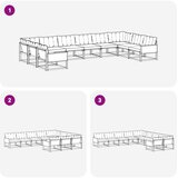  Set vanjskih sofa 10 kom. Prirodna i crna | shoptok.hr
