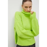 Samsoe Samsoe Volnen pulover ženski, zelena barva