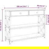 Konzolni stol crni 100 x 28 x 75 cm od konstruiranog drva | shoptok.hr