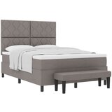 vidaXL krevet s kutijom s madracem i klupom taupe 140x200 cm tkanina Cijene