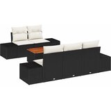  Sjedeća garnitura za vrt 6 kom. Crna i Krema poliratan 239 x 62 x 69 cm | shoptok.hr
