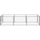 vidaXL Pasji boks srebrn 3 m² jeklo | Shoptok.si