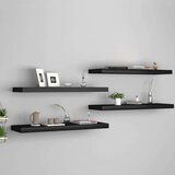 vidaXL plutajuće zidne police 4 kom crne 80 x 23,5 x 3,8 cm MDF Cijene